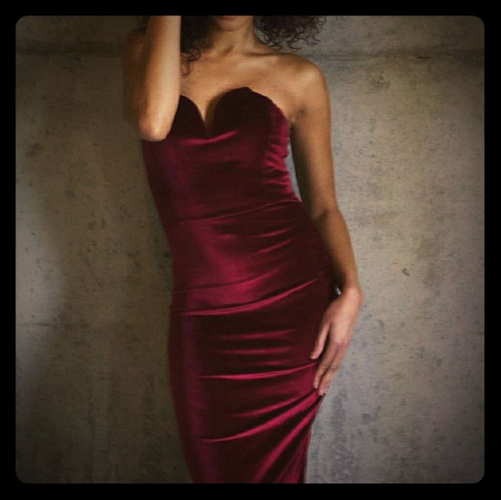 Knee Length Velvet Dress